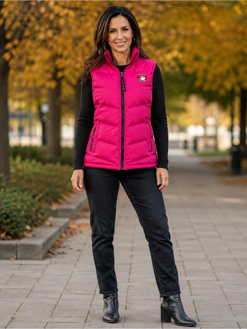 Canada Weather Gear Super Triple Goose Pink Puffer Vest Large Y2K